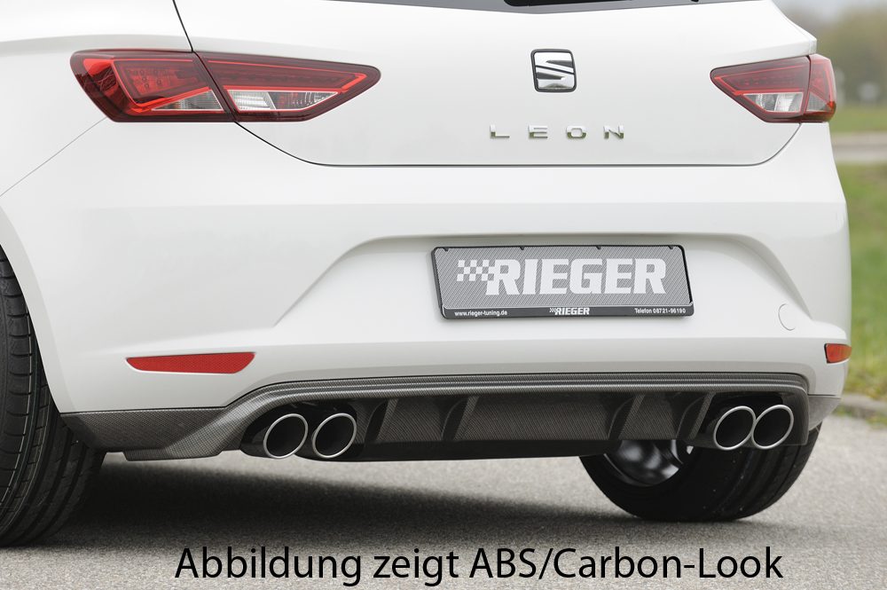 Faldón trasero Rieger para Seat Leon 5F (antes del facelift) – para dobles salidas de escape izquierda y derecha