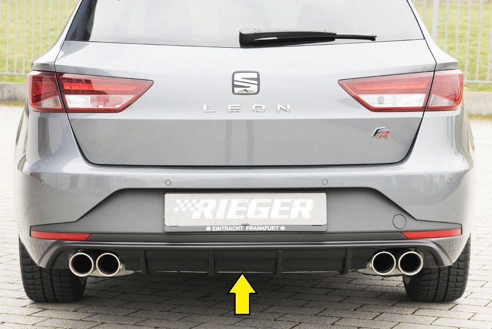 Difusor trasero Rieger para Seat Leon FR 5F (antes del facelift) – ST familiar – para dobles salidas de escape izquierda y derecha