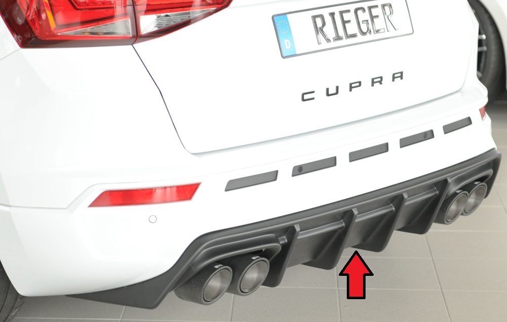 Difusor trasero Rieger para Cupra Ateca 5FP – Para coches con enganche de remolque original