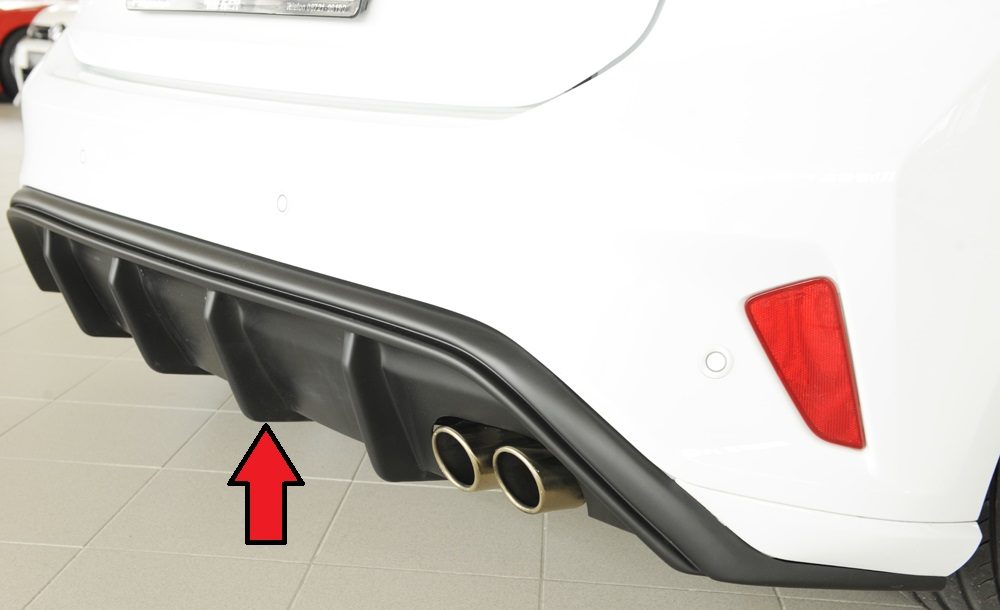 Difusor trasero Rieger para Ford Focus Mk4 – hatchback – para la doble salida de escape original derecha