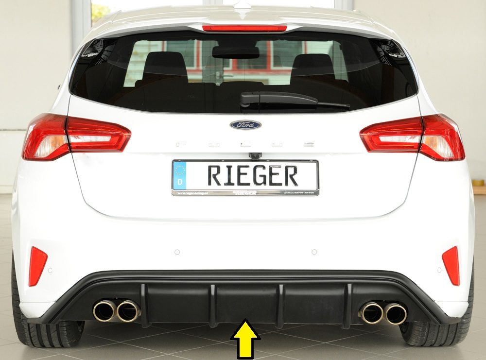 Difusor trasero Rieger para Ford Focus Mk4 – hatchback – para dobles salidas de escape izquierda y derecha