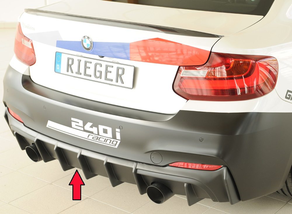 Difusor trasero Rieger para BMW Serie 2 F22/F23 – para las salidas de escape originales izquierda y derecha (M235i/M240i)