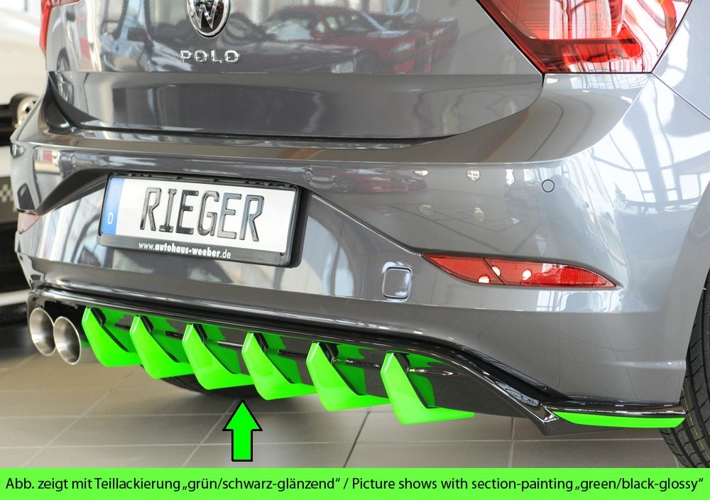 Difusor trasero Rieger para Volkswagen Polo GTI AW (después del facelift)