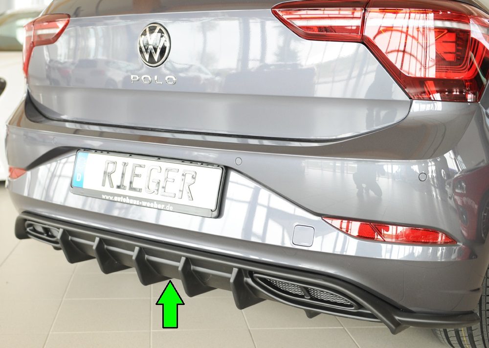 Difusor trasero Rieger para Volkswagen Polo R-Line AW (antes del facelift)