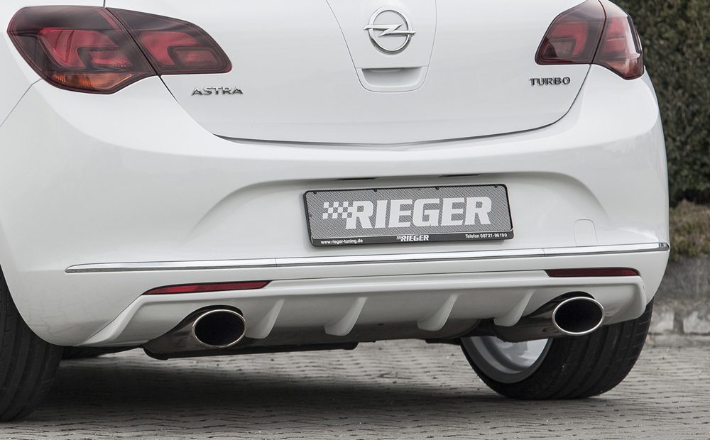 Difusor trasero Rieger para Opel Astra J (después del facelift) – para salidas de escape deportivas izquierda y derecha