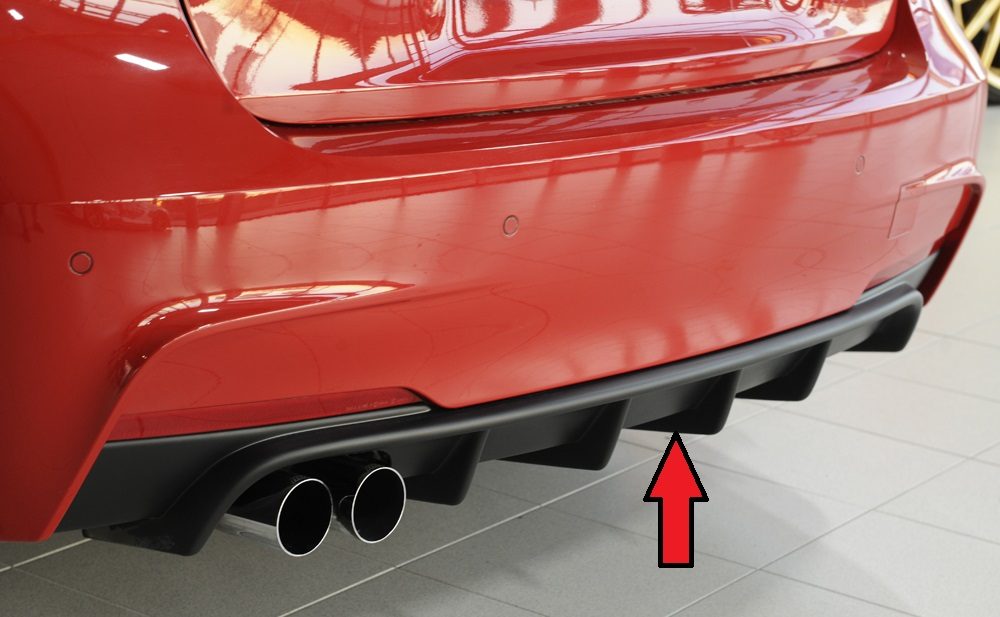Difusor trasero Rieger para BMW Serie 3 F30/F31 – para la doble salida de escape original izquierda
