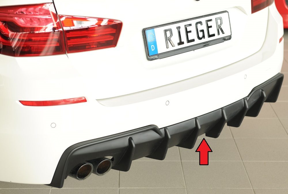 Difusor trasero Rieger para BMW Serie 5 F10/F11 – para la doble salida de escape original izquierda
