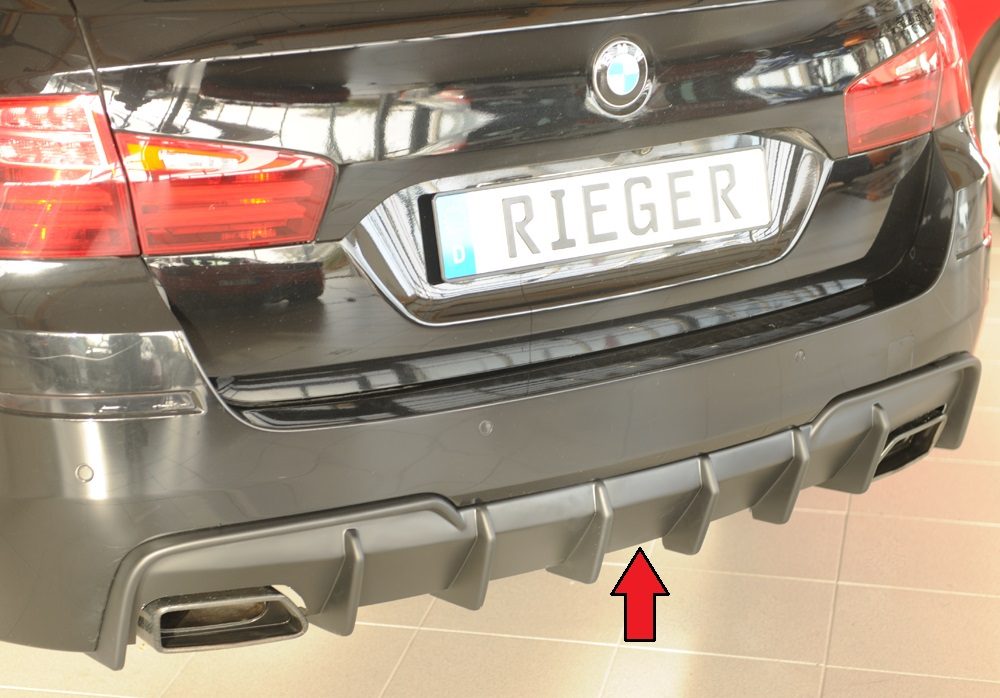 Difusor trasero Rieger para BMW Serie 5 F10/F11 – para los embellecedores de escape originales izquierda y derecha