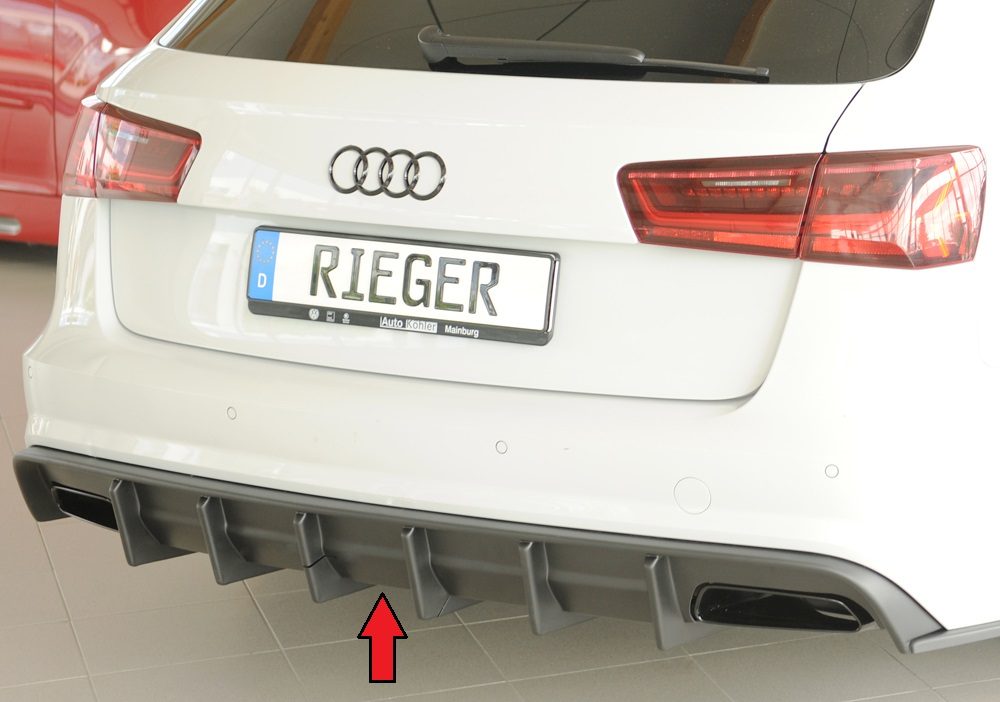 Difusor trasero Rieger para Audi A6 C7 (después del facelift) – para coches con enganche