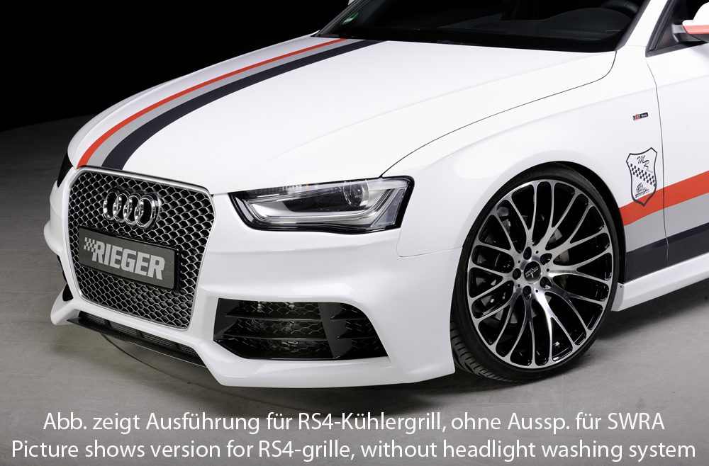 Paragolpes delantero Rieger para Audi A4/S4 B8 (después del facelift) – ¡solo para la parrilla A4 o S4!