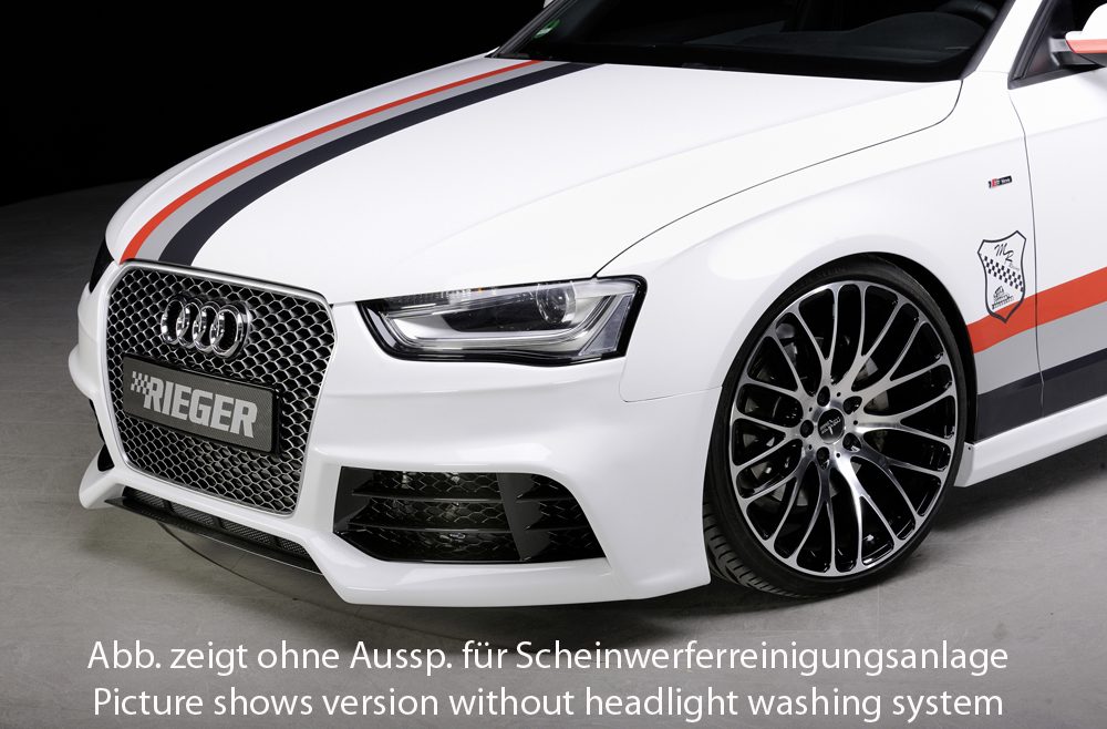 Paragolpes delantero Rieger para Audi A4/S4 B8 (después del facelift) – ¡solo junto con la parrilla RS4 original!