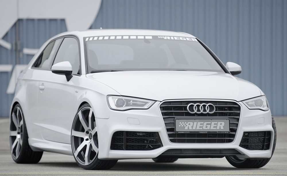 Paragolpes delantero Rieger para Audi A3/S3 8V (antes del facelift) – para coches con lavafaros