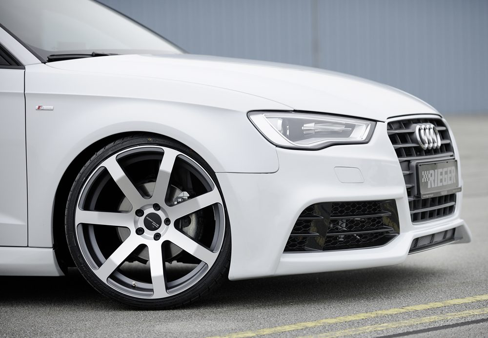 Paragolpes delantero Rieger para Audi A3/S3 8V (antes del facelift) – para coches con lavafaros