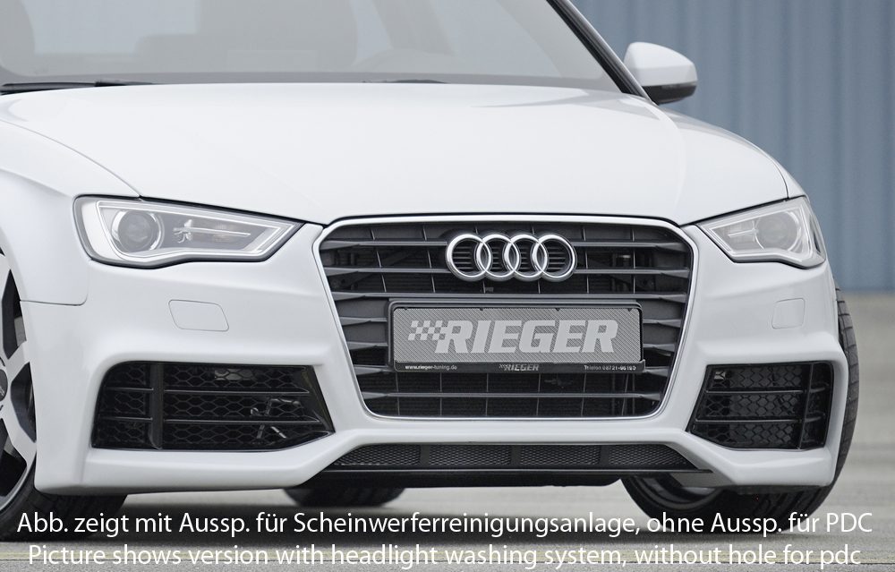Paragolpes delantero Rieger para Audi A3/S3 8V (antes del facelift) – para coches con sensores de aparcamiento