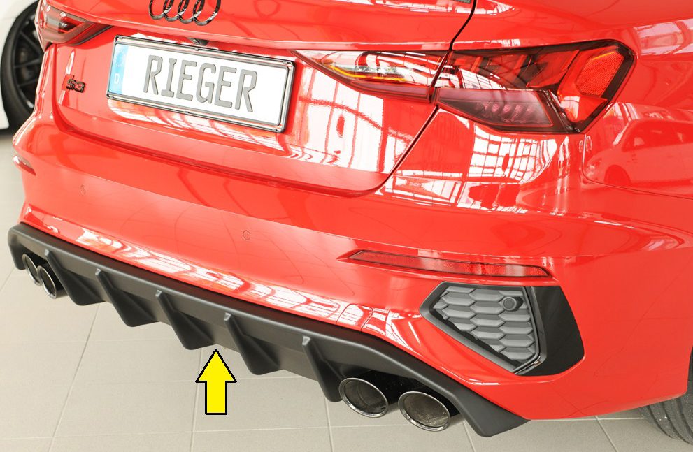 Difusor trasero Rieger para Audi S3/A3 8Y (antes del facelift) – Sportback