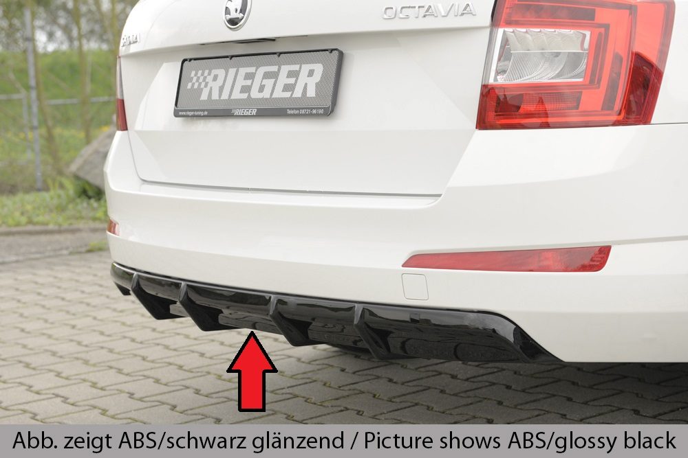 Difusor trasero Rieger para Skoda Octavia 5E – para coches sin sensores de aparcamiento