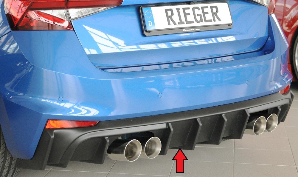 Difusor trasero Rieger para Skoda Fabia PJ – con hueco para escape deportivo a la, con hueco para escape deportivo