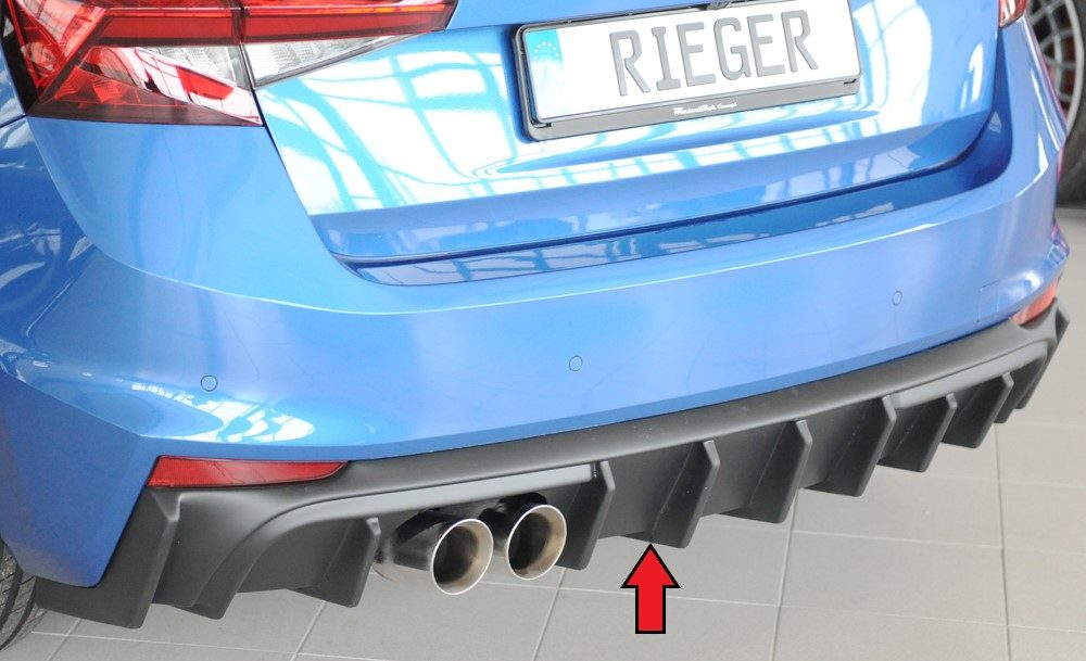 Difusor trasero Rieger para Skoda Fabia PJ – con hueco para escape deportivo a la
