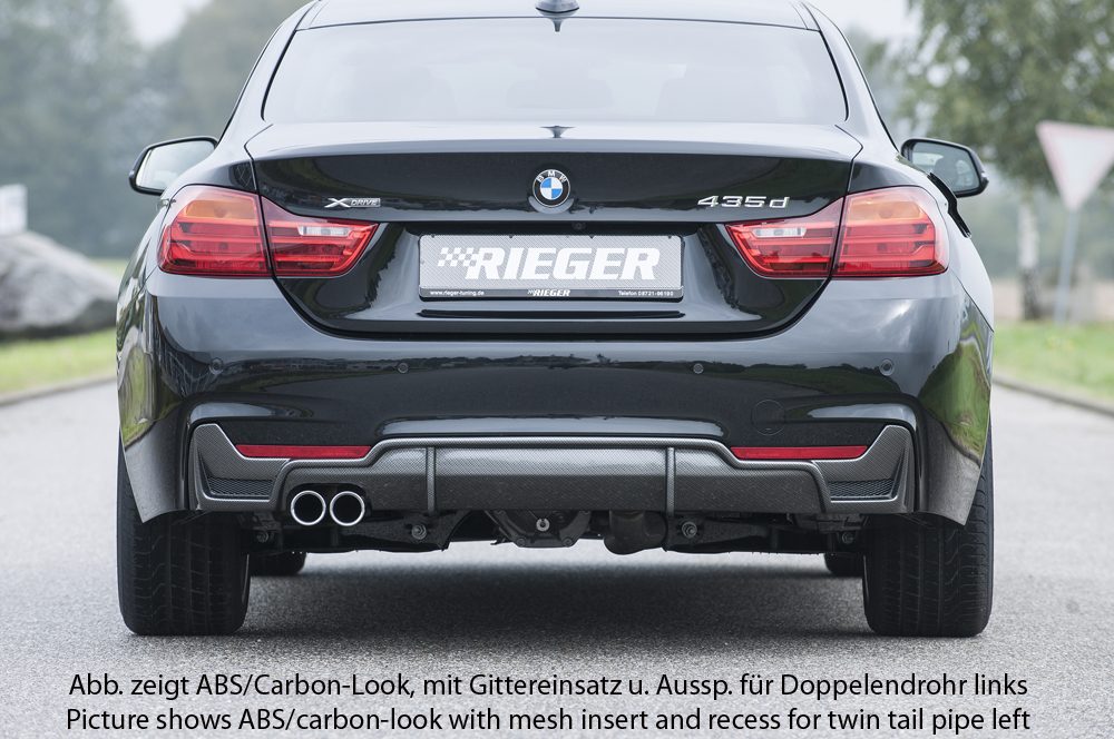 Difusor trasero Rieger para BMW Serie 4 F32/F33/F36 – para la salida de escape original izquierda