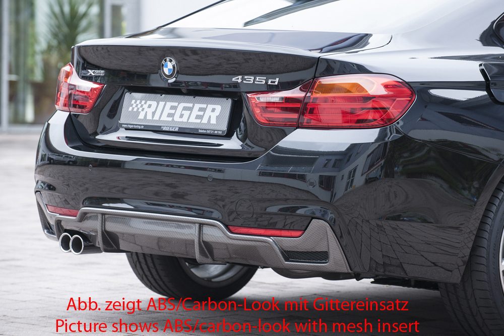 Difusor trasero Rieger para BMW Serie 4 F32/F33/F36 – para la doble salida de escape original izquierda, sin hueco para el escape