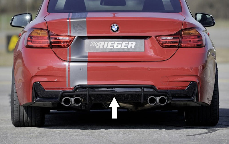 Difusor trasero Rieger para BMW Serie 4 F32/F33/F36 – para dobles salidas de escape izquierda y derecha (435i/440i)