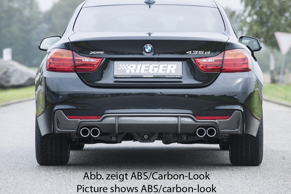 Difusor trasero Rieger para BMW Serie 4 F32/F33/F36 – para dobles salidas de escape izquierda y derecha