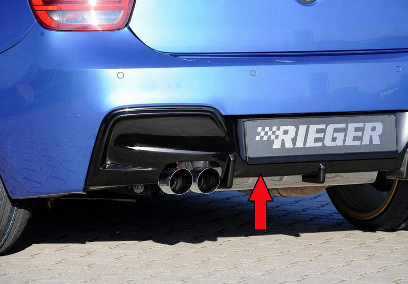 Difusor trasero Rieger para BMW Serie 1 F20/F21 (antes del facelift) – solo para el paragolpes trasero M – para la doble salida de escape original izquierda