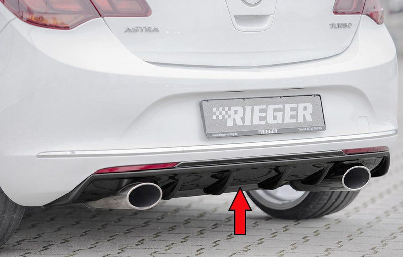 Difusor trasero Rieger para Opel Astra J (después del facelift) – para salidas de escape deportivas izquierda y derecha
