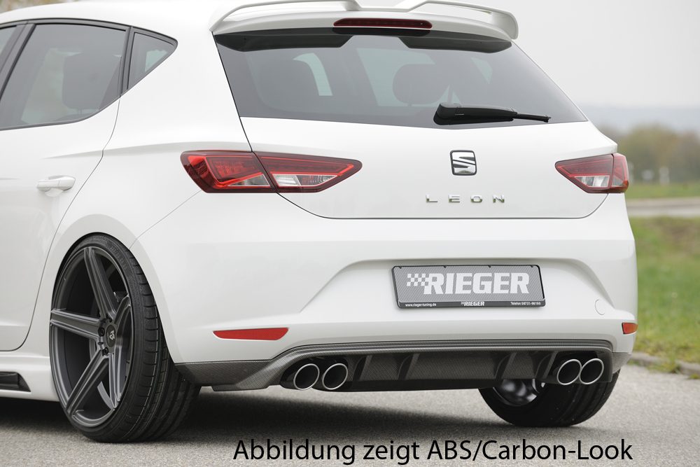 Faldón trasero Rieger para Seat Leon 5F (antes del facelift) – para dobles salidas de escape izquierda y derecha