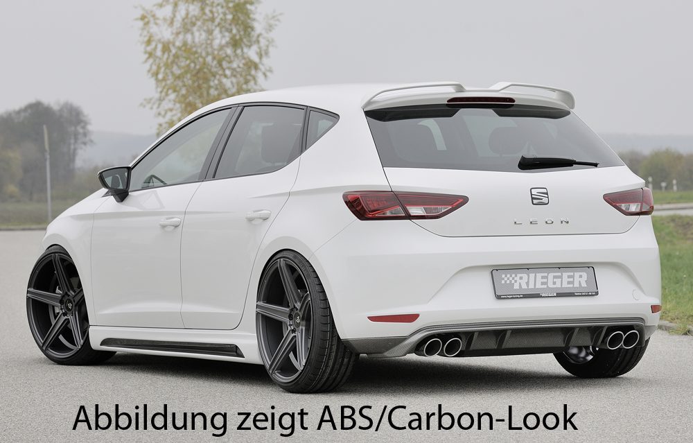Faldón trasero Rieger para Seat Leon 5F (antes del facelift) – para dobles salidas de escape izquierda y derecha