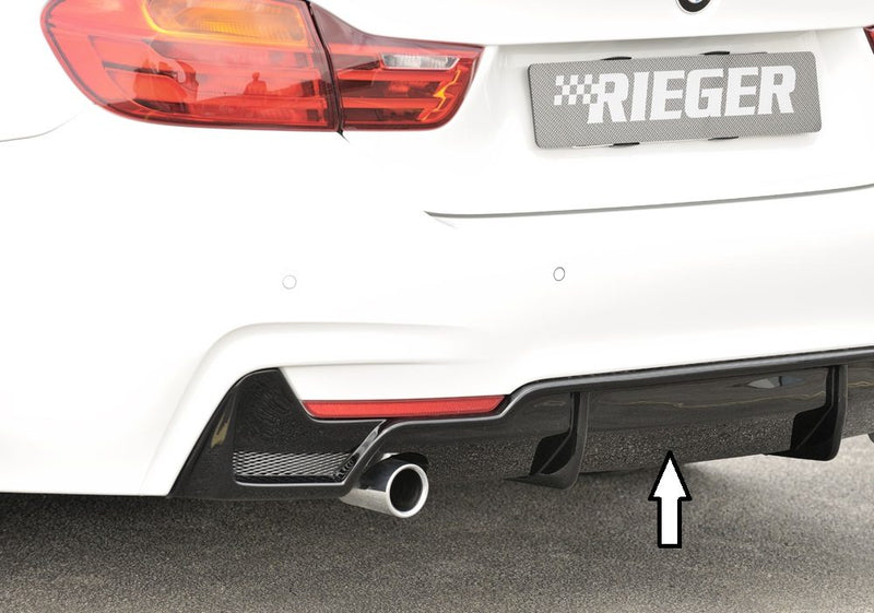 Difusor trasero Rieger para BMW Serie 4 F32/F33/F36 – con rejilla izquierda y derecha, para la salida de escape original izquierda