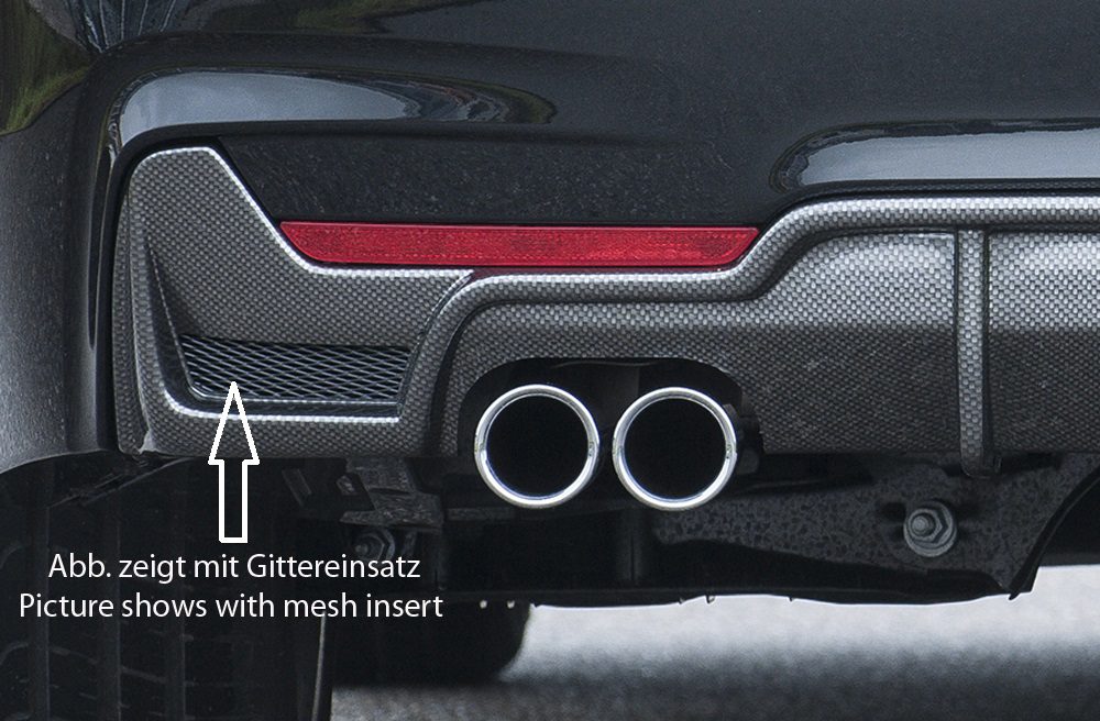 Difusor trasero Rieger para BMW Serie 4 F32/F33/F36 – con rejilla izquierda y derecha, para la salida de escape original izquierda