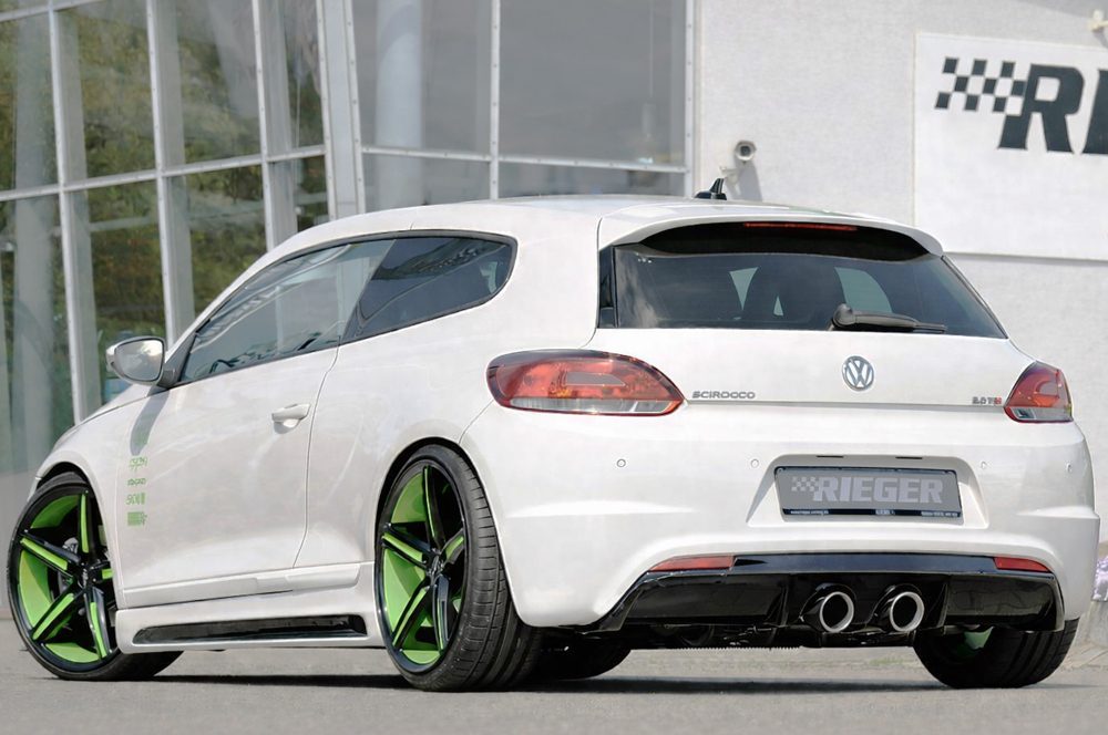 Difusor trasero Rieger para Volkswagen Scirocco III – para doble salida de escape central