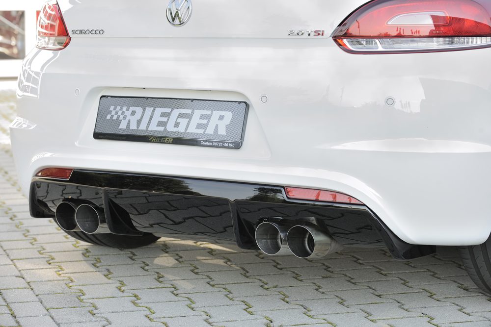 Difusor trasero Rieger para Volkswagen Scirocco III – para dobles salidas de escape izquierda y derecha