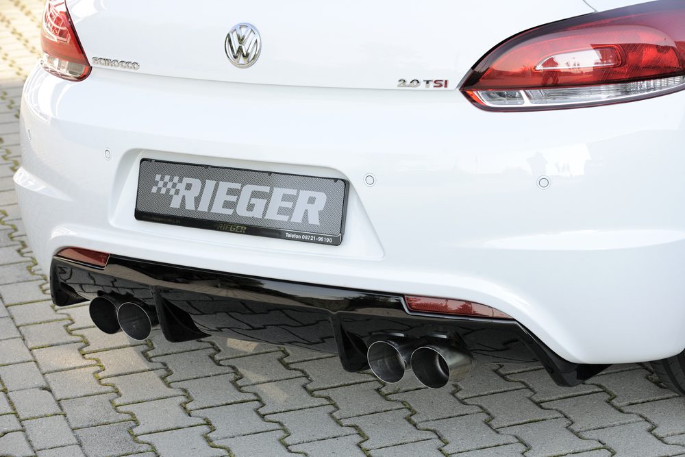 Difusor trasero Rieger para Volkswagen Scirocco III – para dobles salidas de escape izquierda y derecha