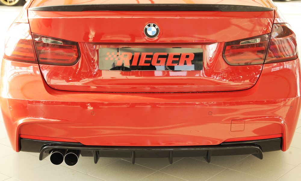 Difusor trasero Rieger para BMW Serie 3 F30/F31 – para la doble salida de escape original izquierda