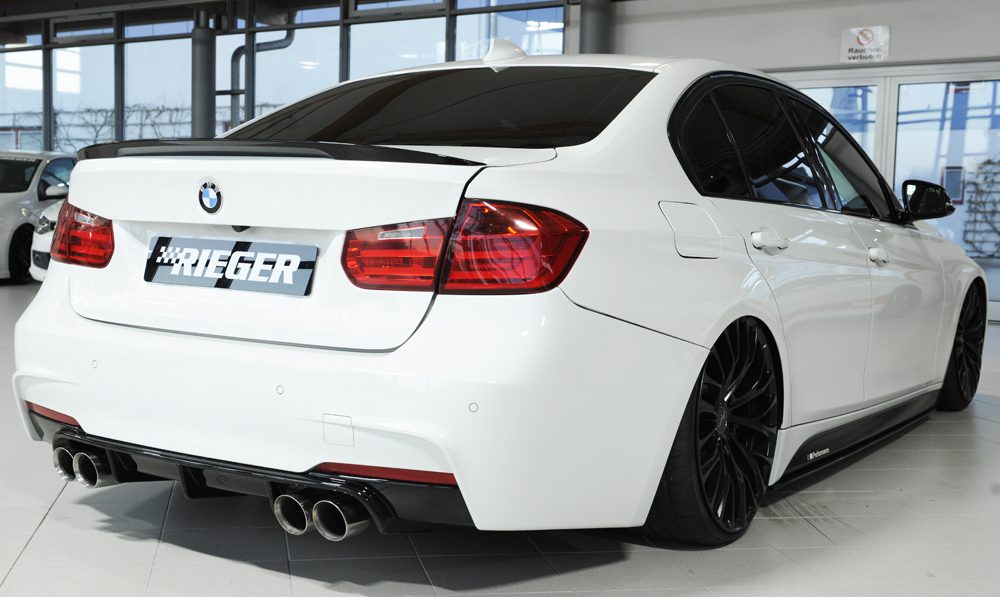 Difusor trasero Rieger para BMW Serie 3 F30/F31 – para dobles salidas de escape izquierda y derecha (335i/340i)