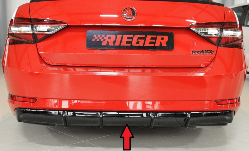 Difusor trasero Rieger para Skoda Superb 3V – sin hueco para los embellecedores de escape