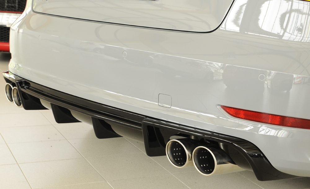 Difusor trasero Rieger para Audi A3 8V (antes del facelift) – sedán – para dobles salidas de escape izquierda y derecha