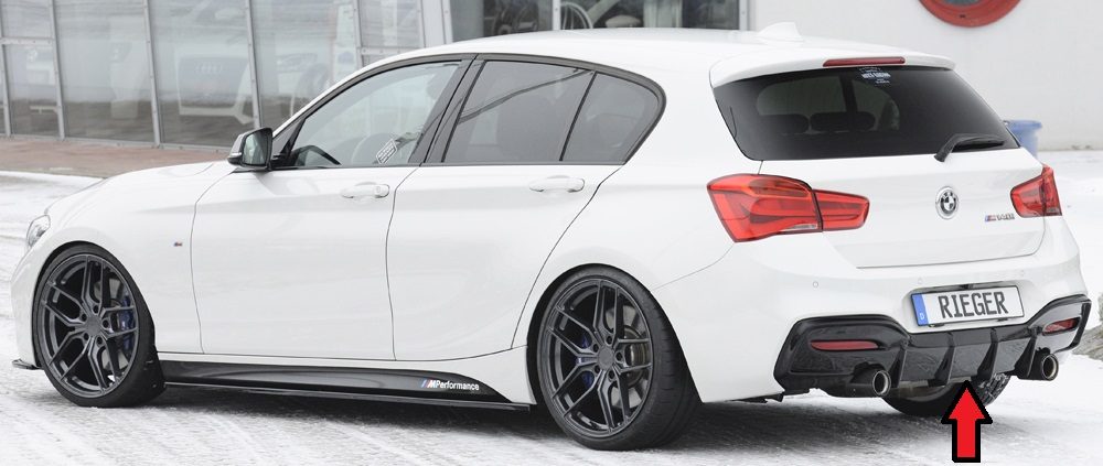 Difusor trasero Rieger para BMW Serie 1 F20/F21 (después del facelift) – solo para el paragolpes trasero M, solo M135i / M140i
