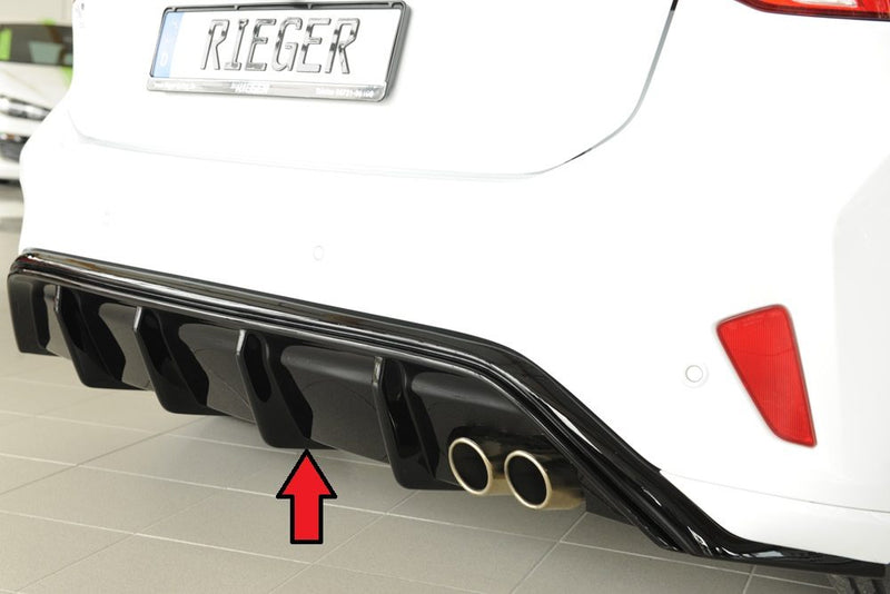 Difusor trasero Rieger para Ford Focus Mk4 – hatchback – para la doble salida de escape original derecha