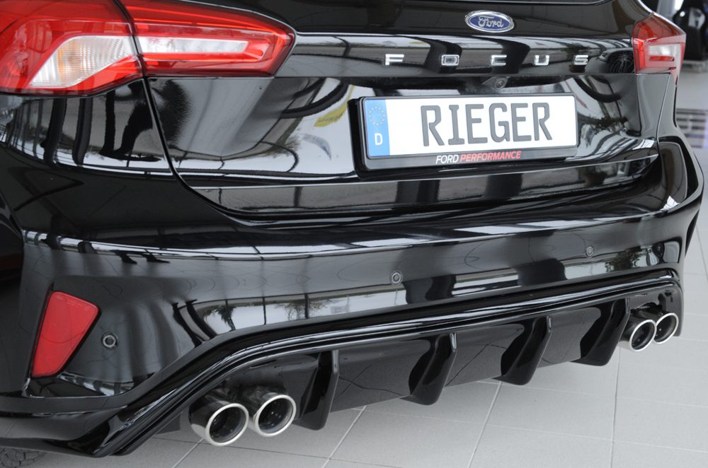 Difusor trasero Rieger para Ford Focus Mk4 – hatchback – para dobles salidas de escape izquierda y derecha