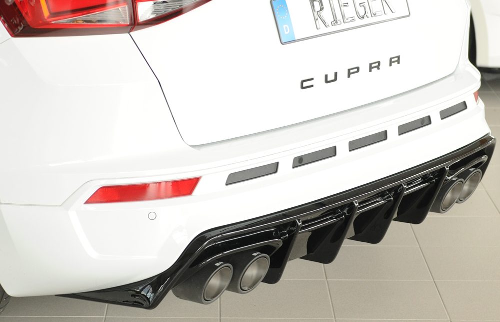Difusor trasero Rieger para Cupra Ateca 5FP – Para coches con enganche de remolque original