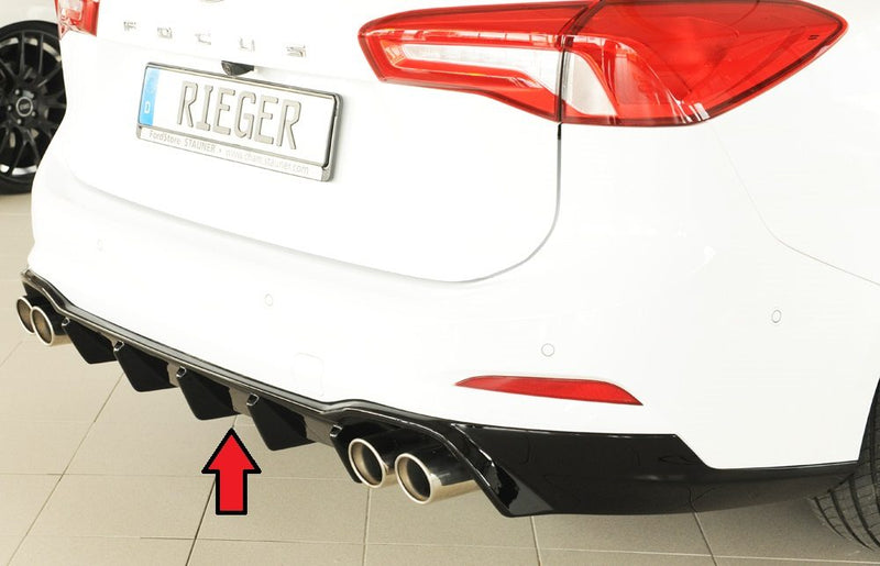 Difusor trasero Rieger para Ford Focus Mk4 – familiar – para salidas de escape deportivas izquierda y derecha, (4 × 80 mm de diámetro)