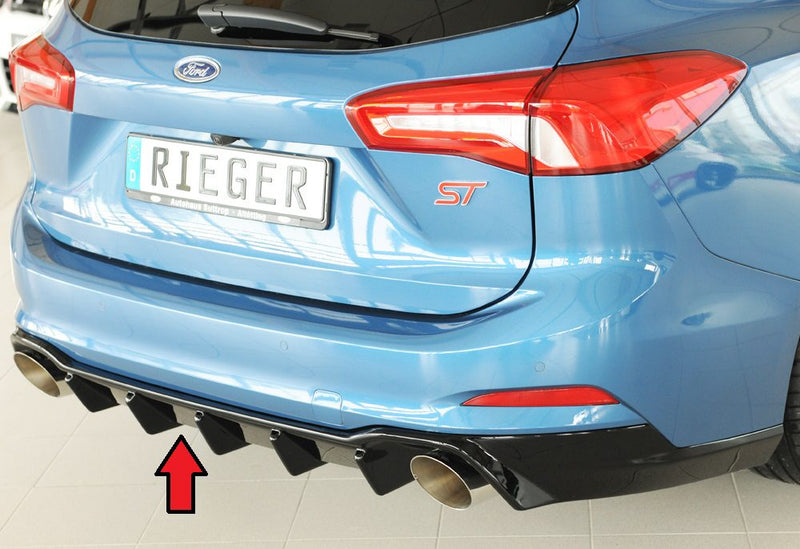 Difusor trasero Rieger para Ford Focus Mk4 – familiar – para salidas de escape deportivas izquierda y derecha, con enganche