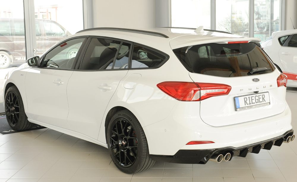 Difusor trasero Rieger para Ford Focus Mk4 – familiar – para dobles salidas de escape izquierda y derecha