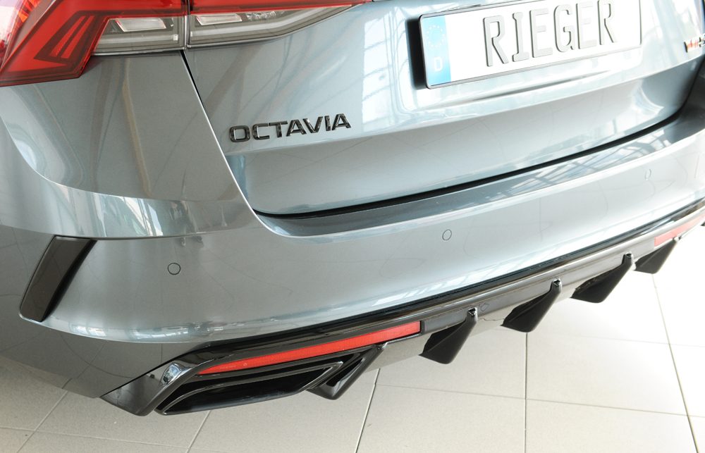 Difusor trasero Rieger para Skoda Octavia RS NX – Para coches con enganche de remolque original