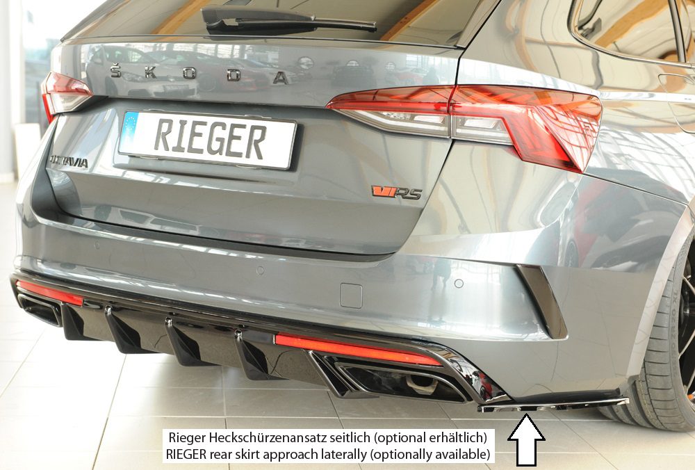 Difusor trasero Rieger para Skoda Octavia RS NX – Para coches con enganche de remolque original