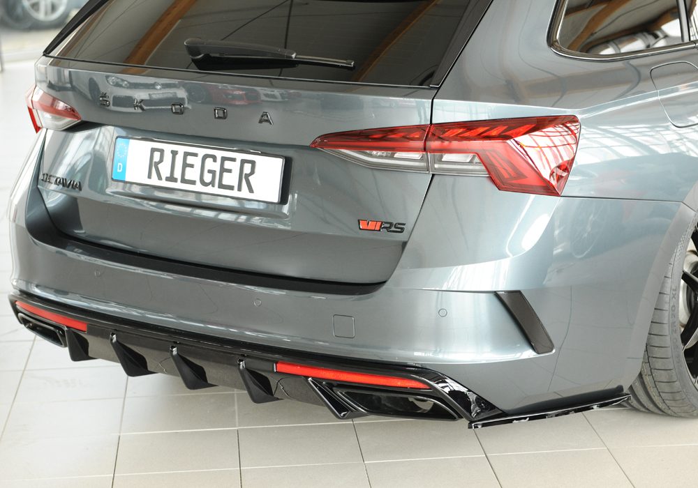 Difusor trasero Rieger para Skoda Octavia RS NX – Para coches con enganche de remolque original