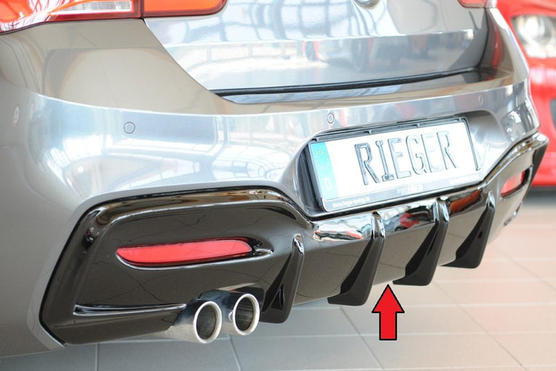 Difusor trasero Rieger para BMW Serie 1 F20/F21 (después del facelift) – solo para el paragolpes trasero M, no vale para el M135i / M140i
